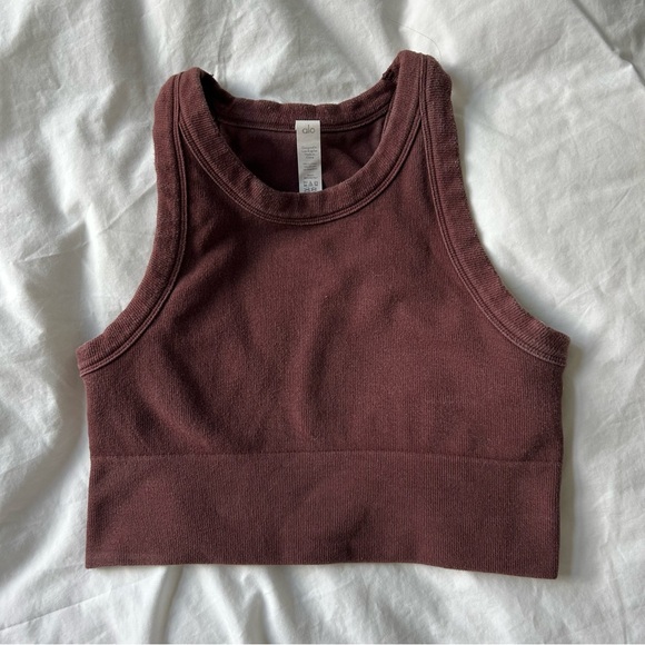 Alo Brown/Maroon Racerback Tank Top -M - Picture 2 of 5